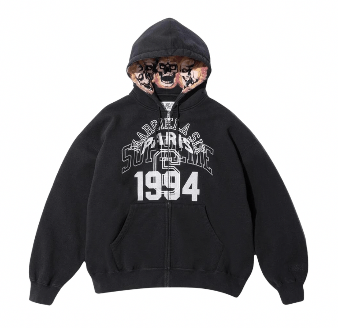 Supreme x MM6 Maison Margiela Zip Up Hooded Sweatshirt 'Black'