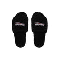 Balenciaga FURRY OPEN MULE IN BLACK/WHITE/RED