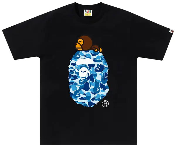 BAPE ABC Camo Milo On Big Ape Tee 'Black/Blue'